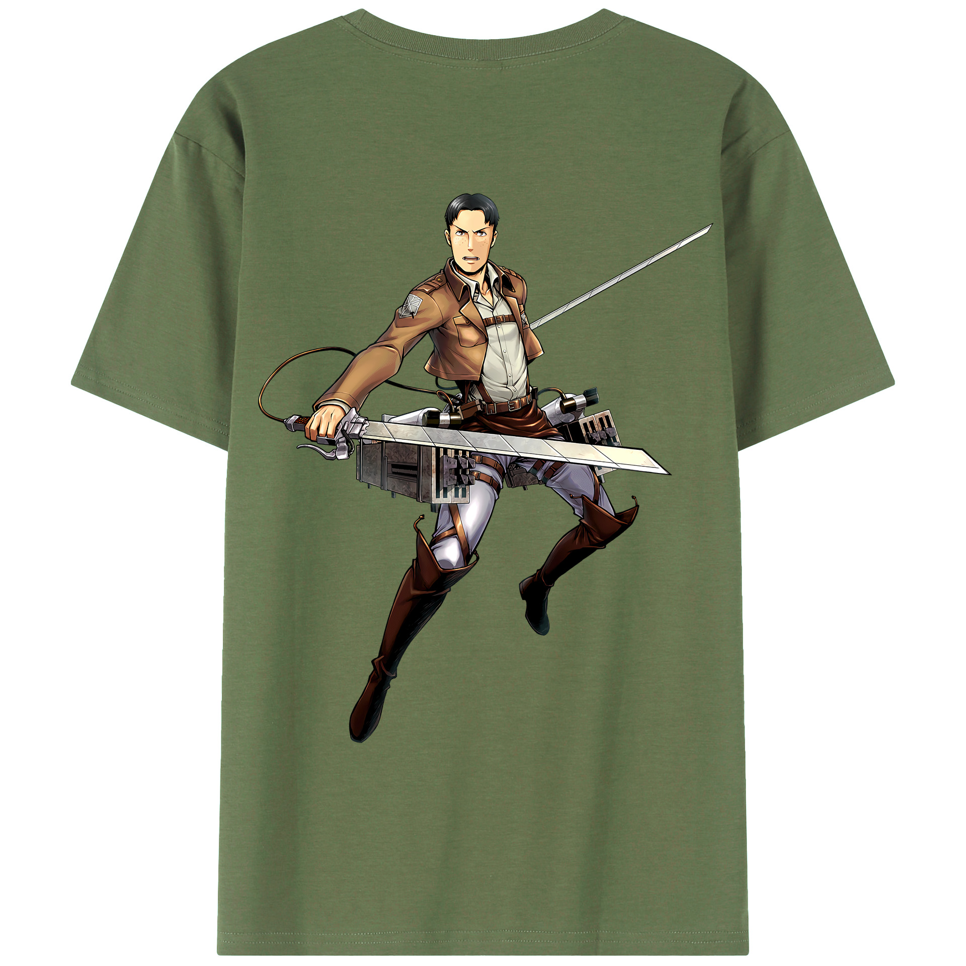 （画像用） 進撃の巨人 Attack on Titan 綿100％ メンズ半袖Tシャツ（バックプリント） 通気性